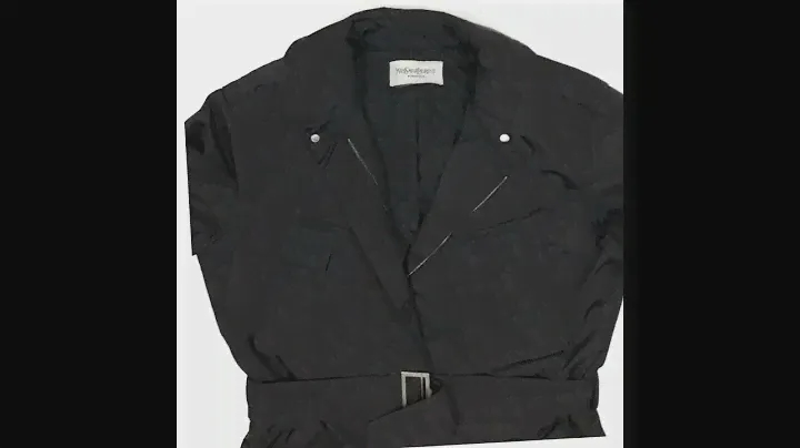 YVES SAINT LAURENT YSL Black Coat Jacket with Large Pockets - Chic Outerwear