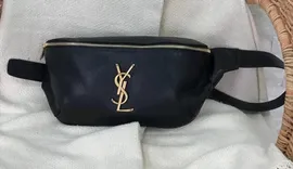 Женская поясная сумка Yves Saint Laurent кожаная черная