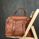 Винтажная сумка Yves Saint Laurent Brown Ostrich Rive Gauche Bag