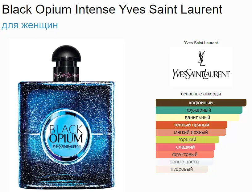 Тестер парфюмерии Yves Saint Laurent Black Opium Intense TESTER-0